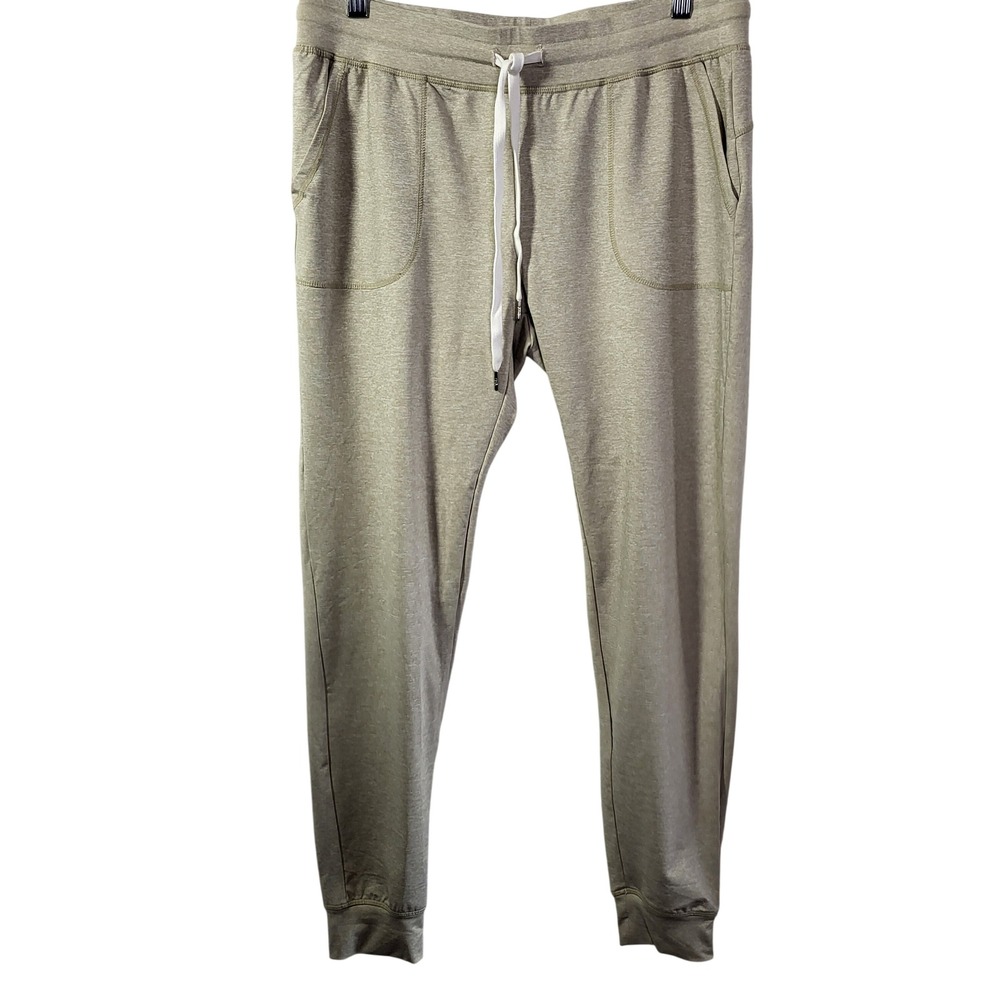 Zyia Active Womens Joggers Heathered Tan Oatmeal High Rise Stretch Sweatpants‎ L